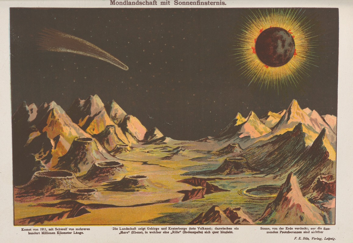 Oskar Hoffmann - Mondlandschaft mit Sonnenfinsternis