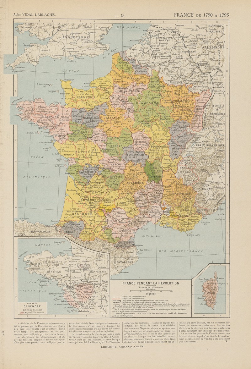 Paul Vidal de La Blache - France de 1790 a 1795