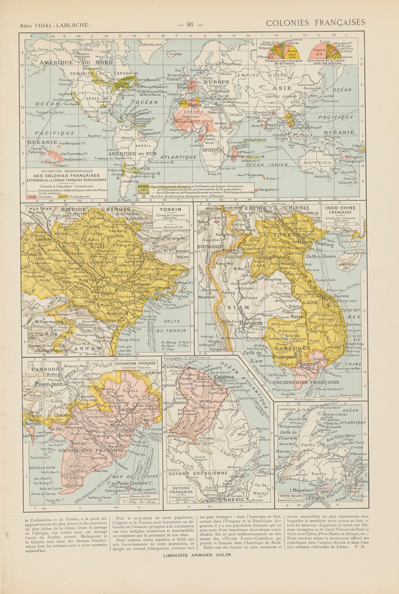 Paul Vidal de La Blache - Colonies Françaises