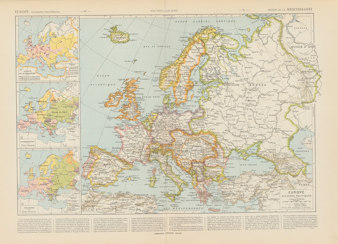 Paul Vidal de La Blache - Europe. Divisions Politiques