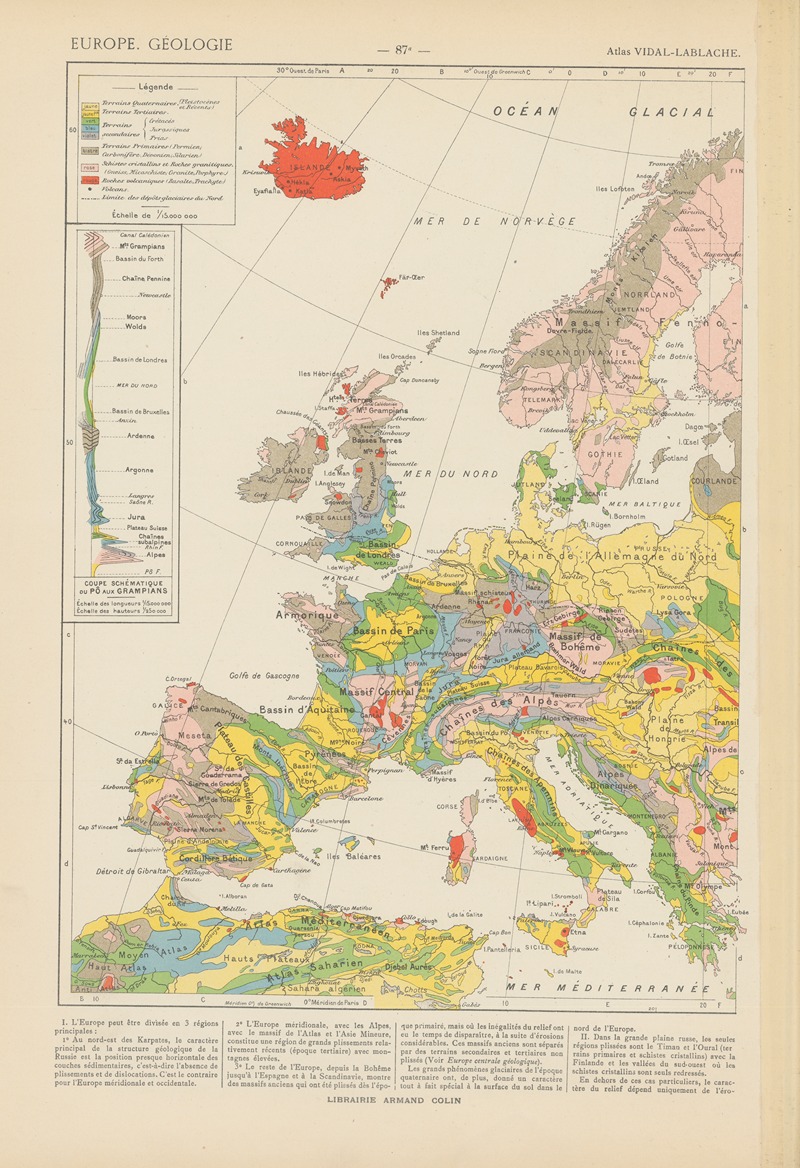 Paul Vidal de La Blache - Europe. Géologie
