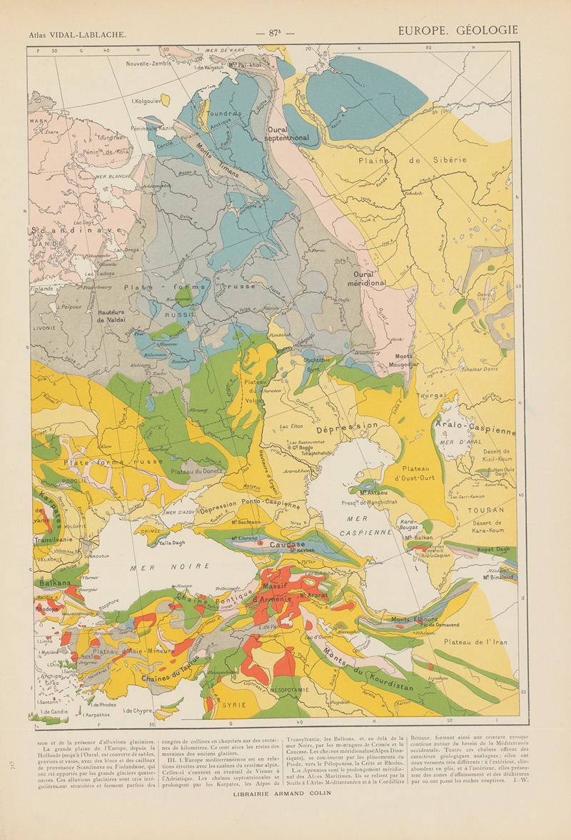 Paul Vidal de La Blache - Europe. Géologie