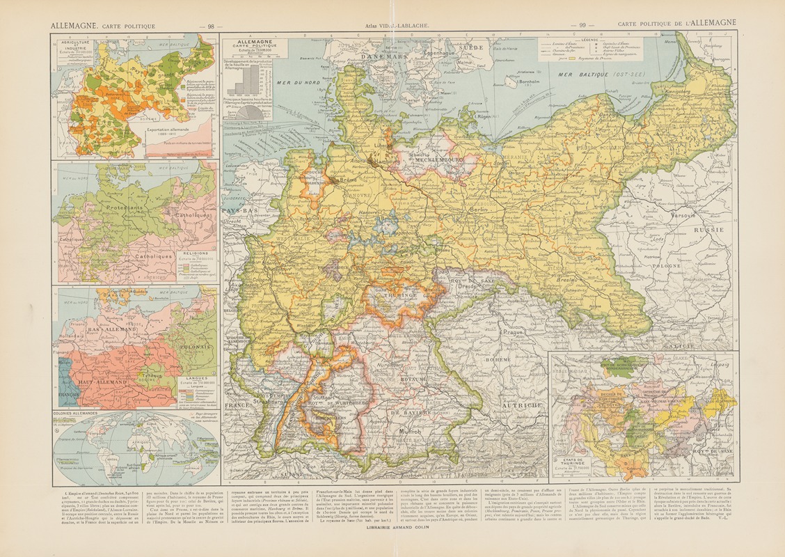 Paul Vidal de La Blache - Carte Politique de l’Allemagne
