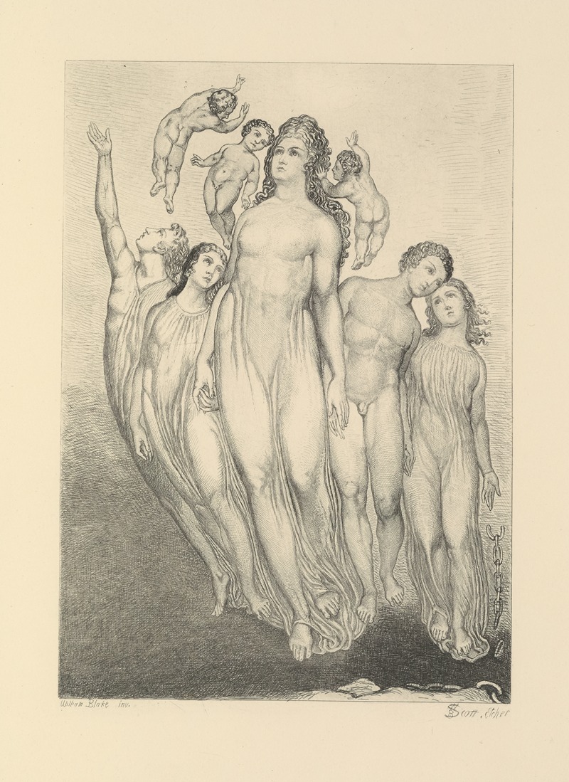 William Bell Scott - William Blake; etchings from his works Pl.1