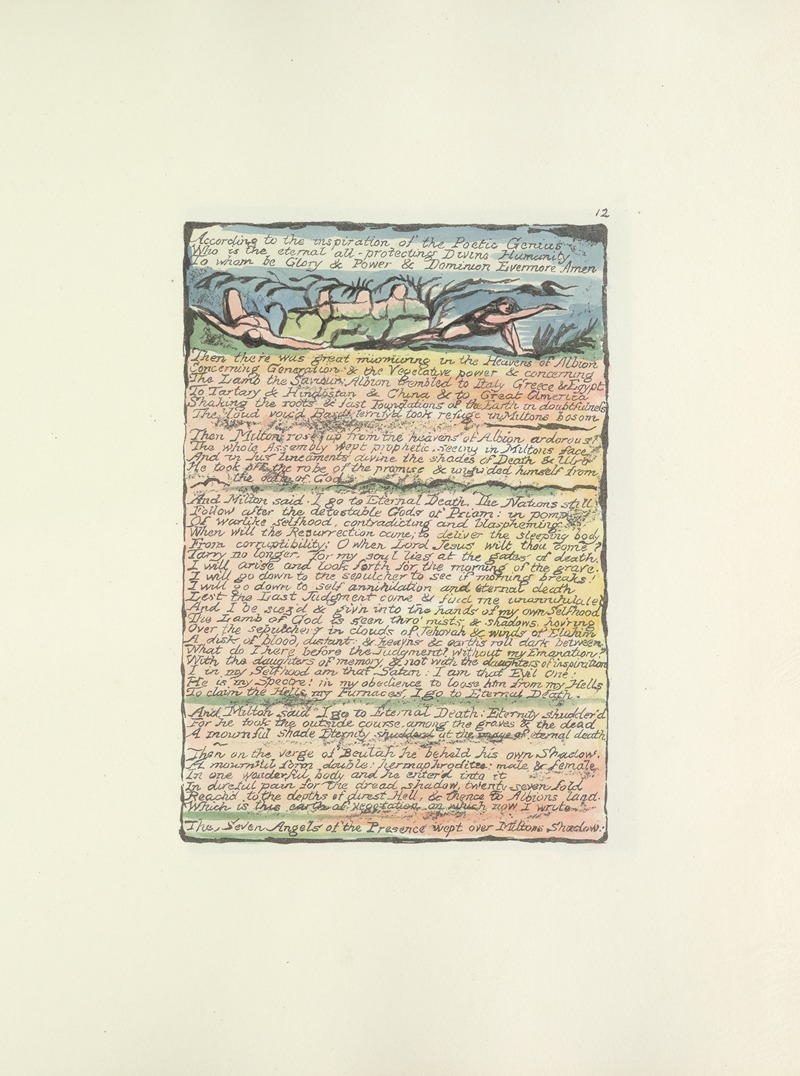 William Blake - Milton, a poem in 2 books Pl.12