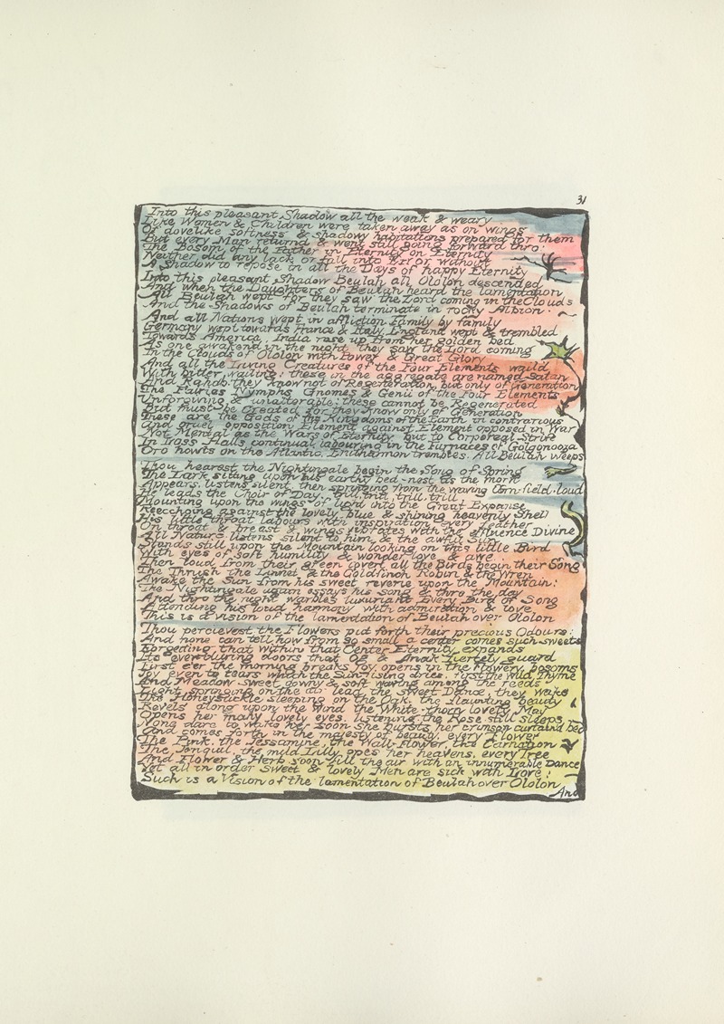 William Blake - Milton, a poem in 2 books Pl.31