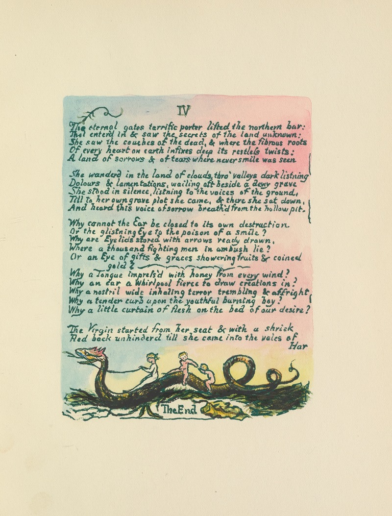 William Blake - The Book of Thel Pl.7