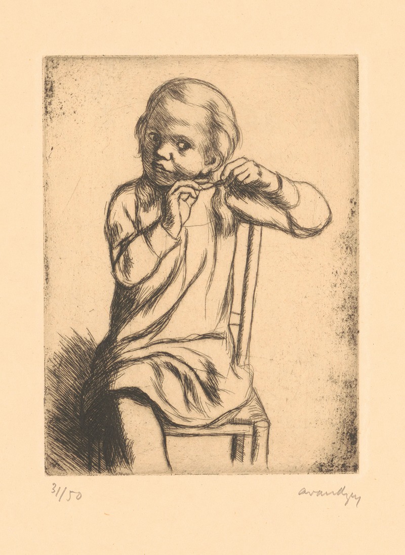 Albert Van Dyck - Girl doing her hair