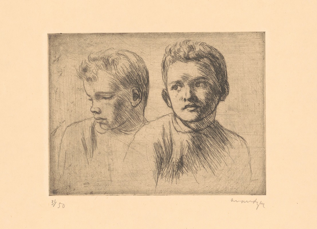 Albert Van Dyck - Two boys’ heads