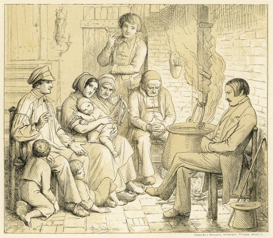 Edward Dujardin - Hendrik Conscience in the Kempen in 1849