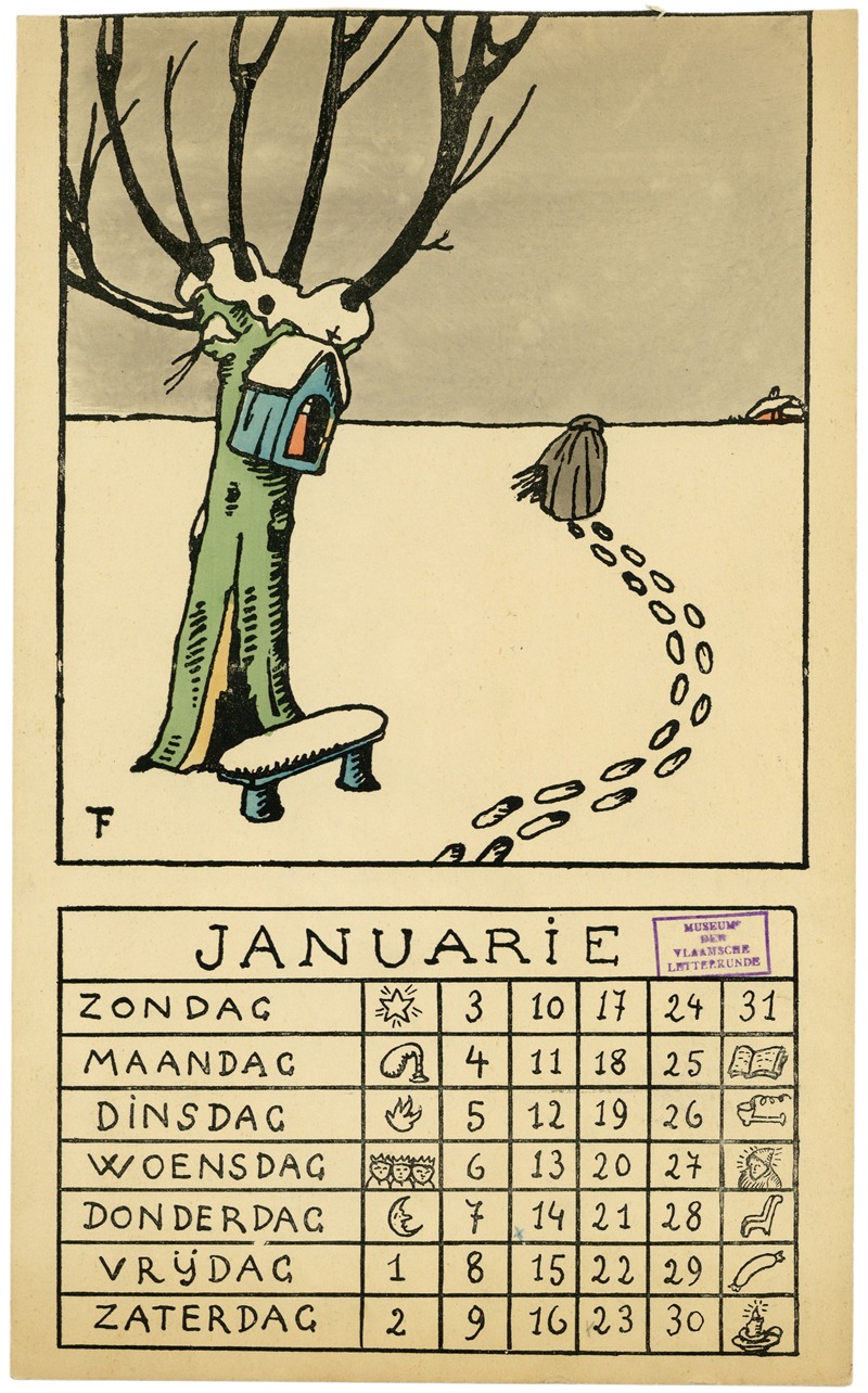 Felix Timmermans - Pallieter Calendar for 1926 – January