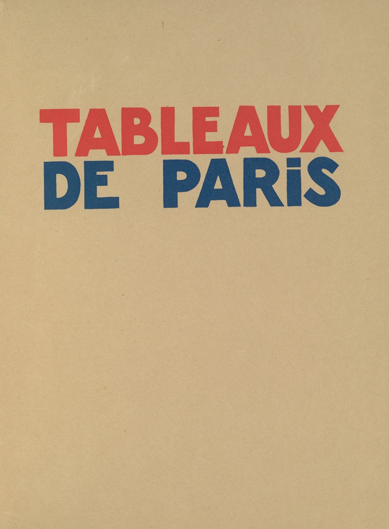 Paul Valéry - Tableaux de Paris – Title page