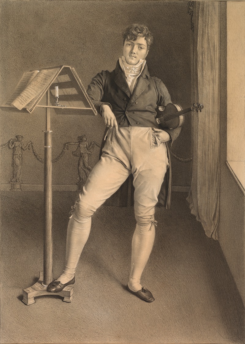 Adrien Victor Auger - Portrait of Violinist Jean Vidal (1789–1867)
