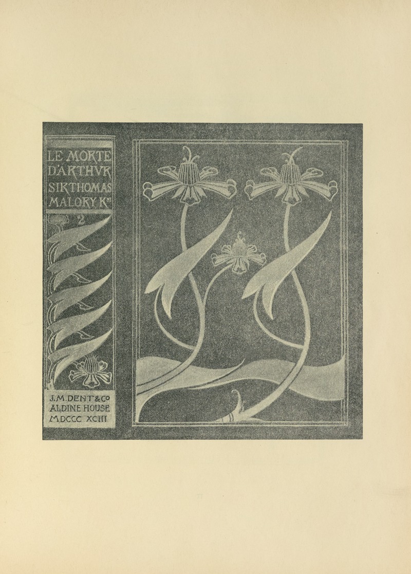 Aubrey Vincent Beardsley - Cover Design From ‘Le Morte Darthur’