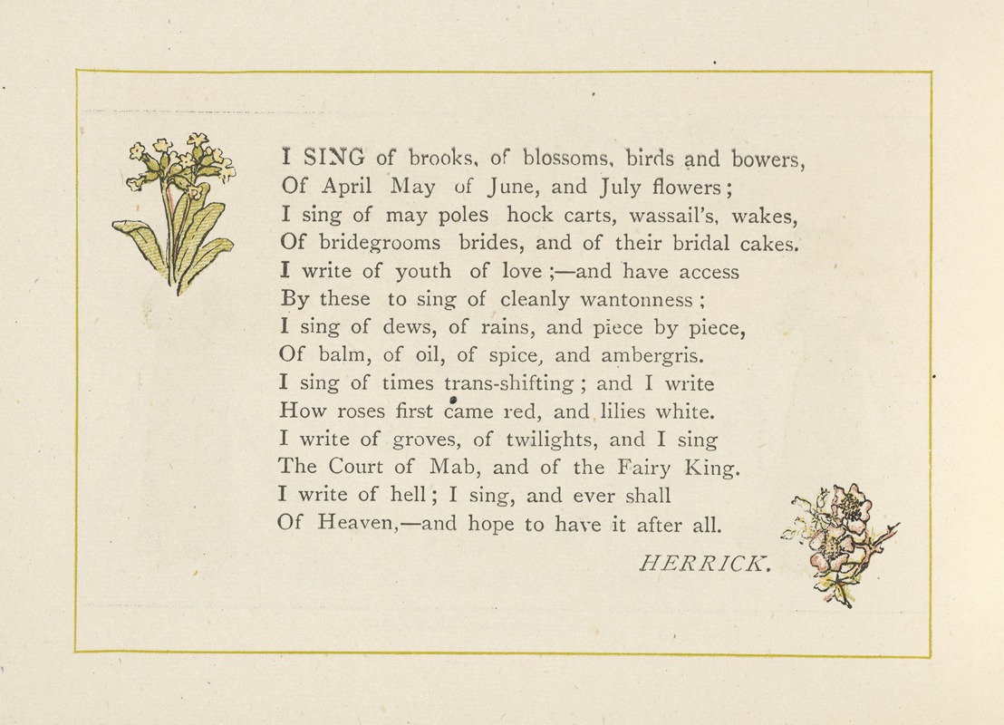 Kate Greenaway - I sing of brooks, of blossoms, birds and bowers…