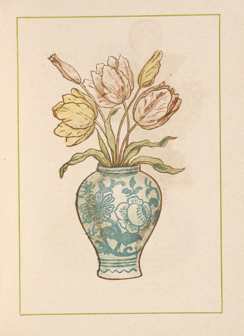Kate Greenaway - Vase with flowers