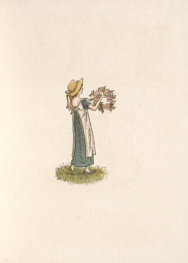 Kate Greenaway - Child holding a wreath