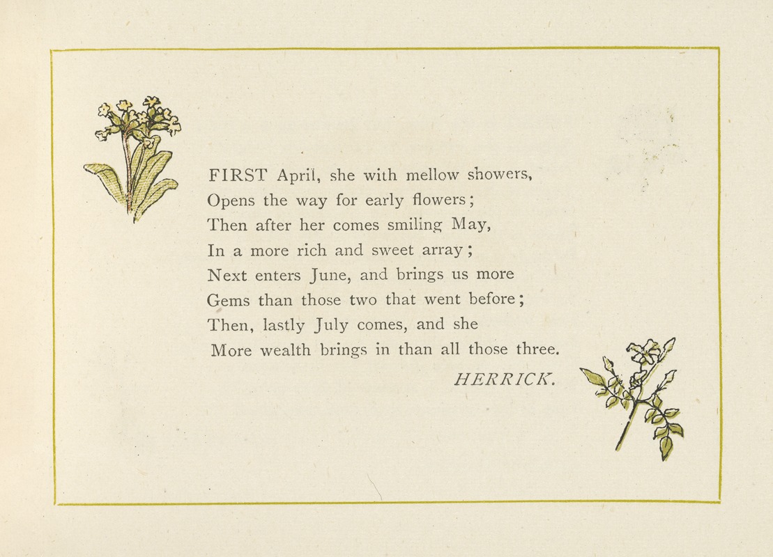 Kate Greenaway - First April, she with mellow showers….