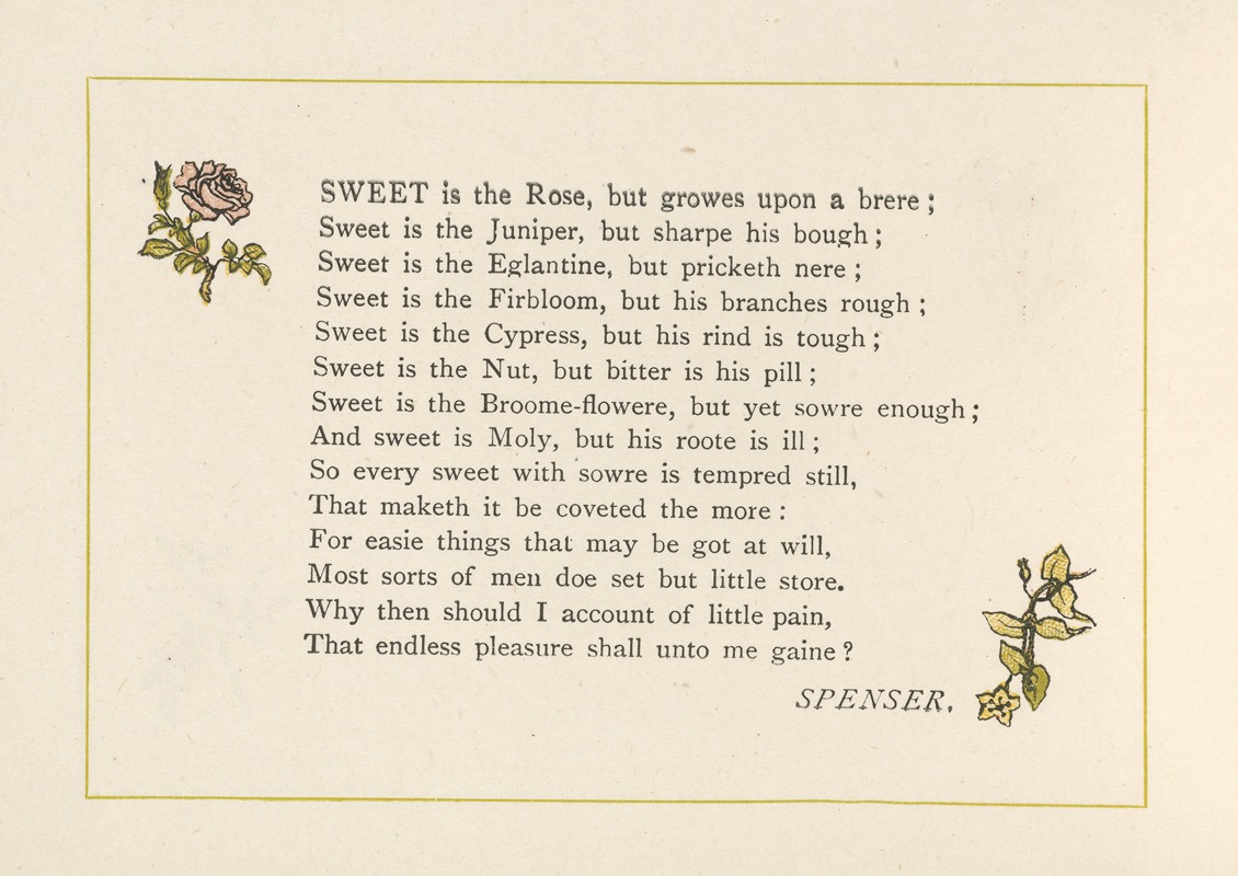 Kate Greenaway - Sweet is the Rose, but growes upon a brere…