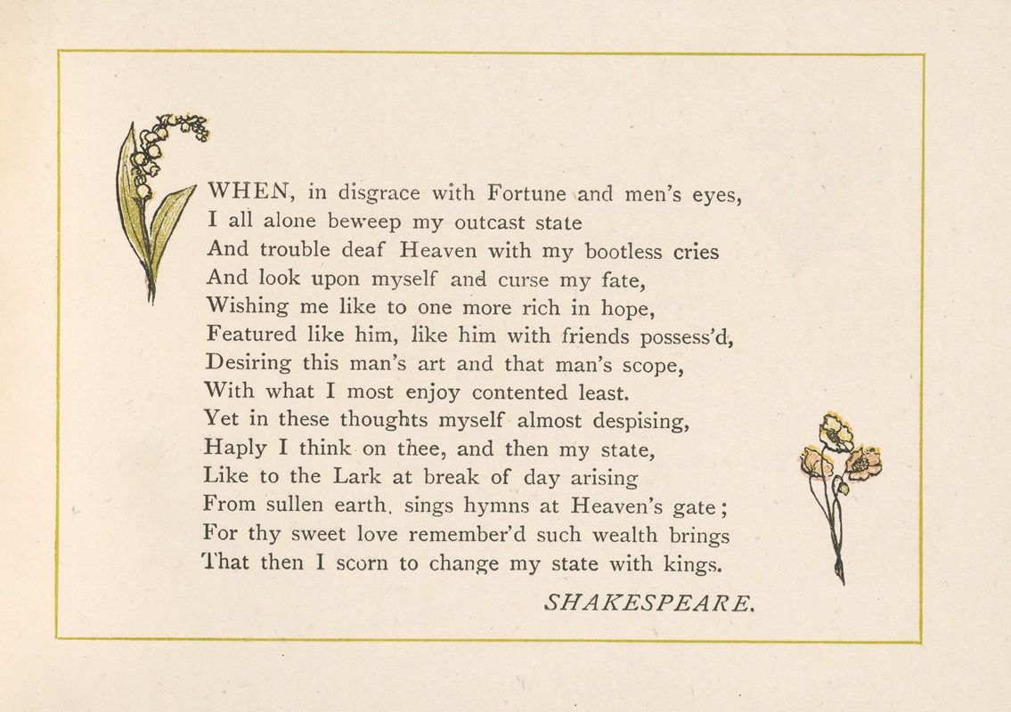 Kate Greenaway - When, in disgrace with Fortune and men’s eyes…