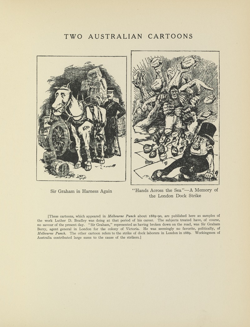 Luther Daniels Bradley - Two Australian Cartoons