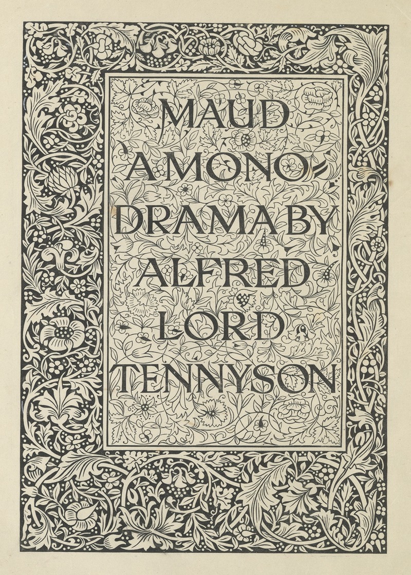 Sir Edward Coley Burne-Jones - Maud Amono, Drama by Alfred Lord Tennyson – Titlepage