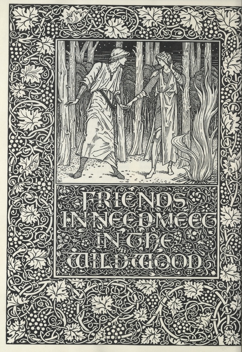 Sir Edward Coley Burne-Jones - The well at the world’s end – Friends in need meet in the wildwood