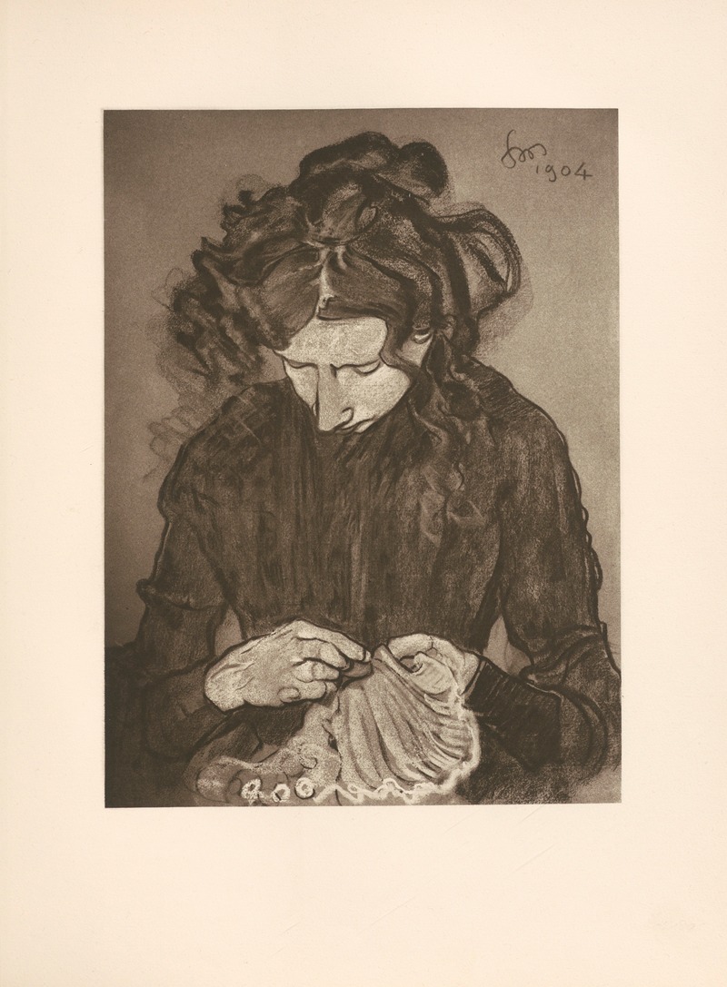 Stanisław Wyspiański - Przy szyciu (portret Ireny Solskiej)