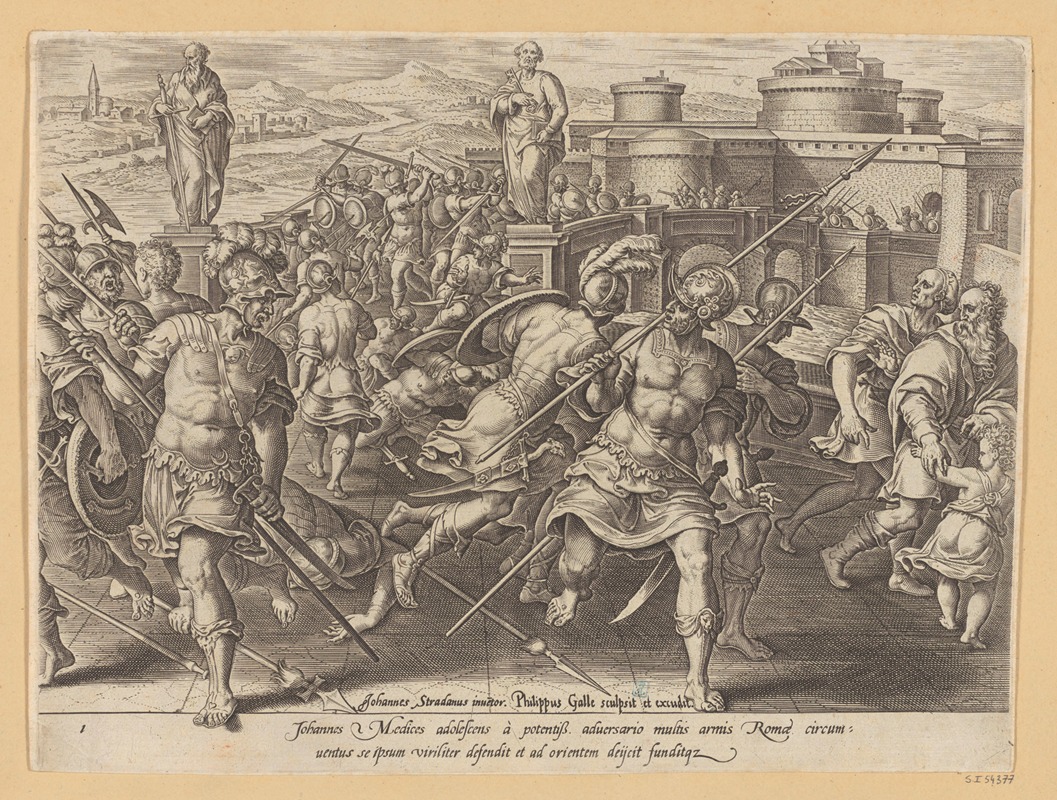 Stradanus - Giovanni De Medici Surrounded at Rome