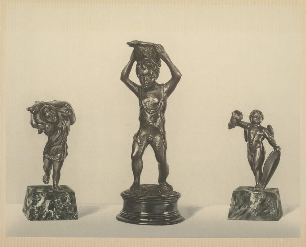 Wilhelm von Bode - Boy Supporting A Lamp In The Form Of A Shell; Lamp; Cupid Holding A Candle-Socket – Workshop Of Riccio