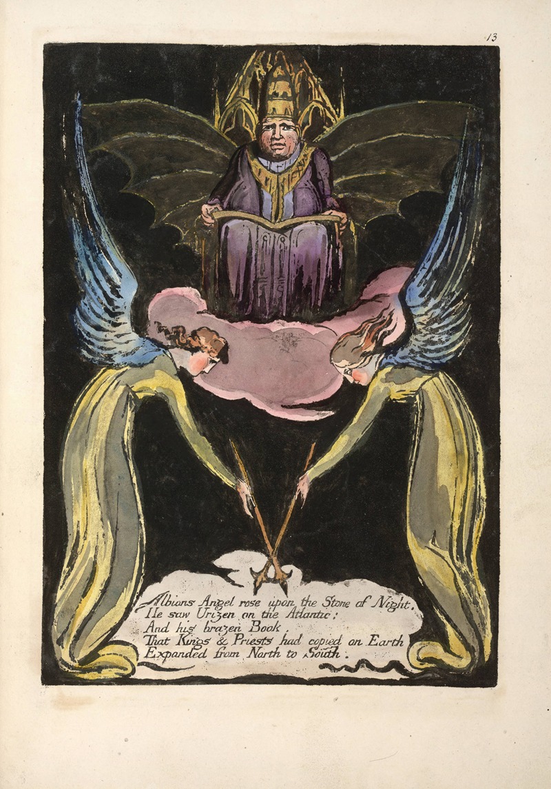 William Blake - Albions Angel rose …