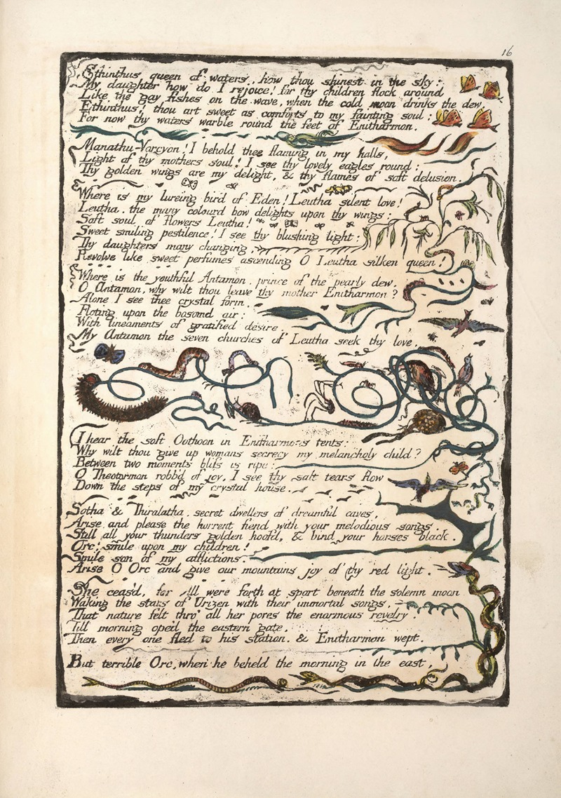 William Blake - Ethinthus queen of waters …
