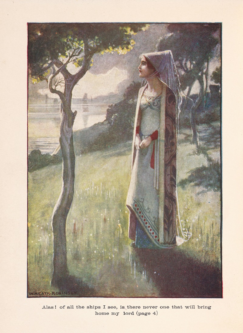 William Heath Robinson - Dorigen; Alas! of all the ships i see, is there never one that will bring my lord home