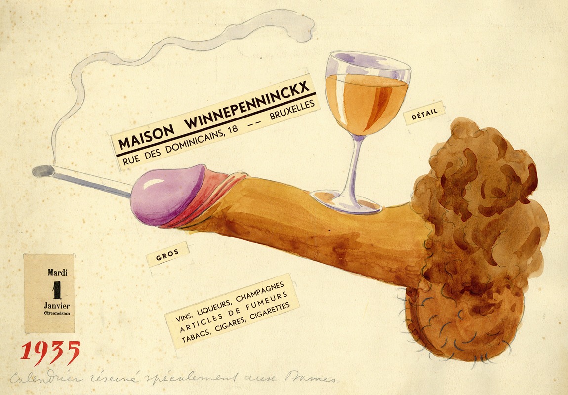 Albert Daenens - Reclameontwerp voor ‘Maison Winnepenninckx’ (dranken en rookwaren)