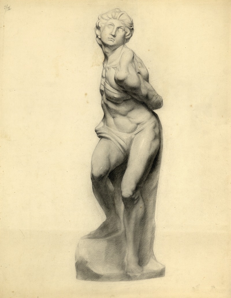 Albert Daenens - Tekening van staand klassiek beeld