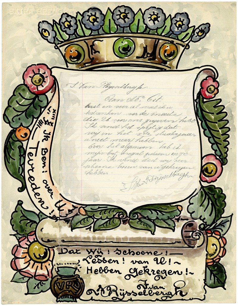 Alfred Ost - Brief Van Rijsselbergh