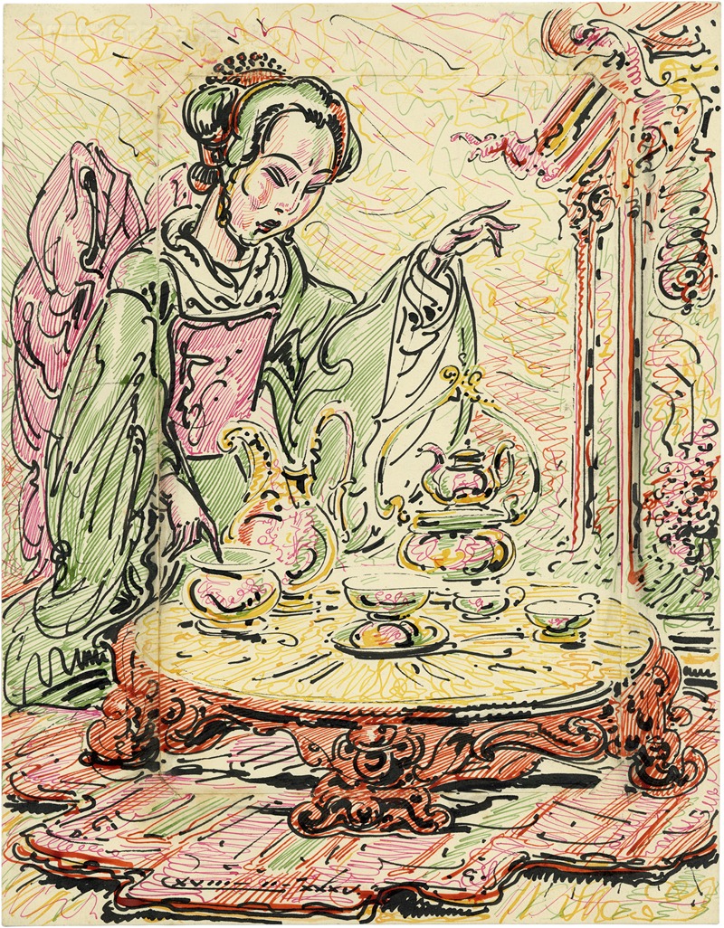 Alfred Ost - Chinese dame in kostuum
