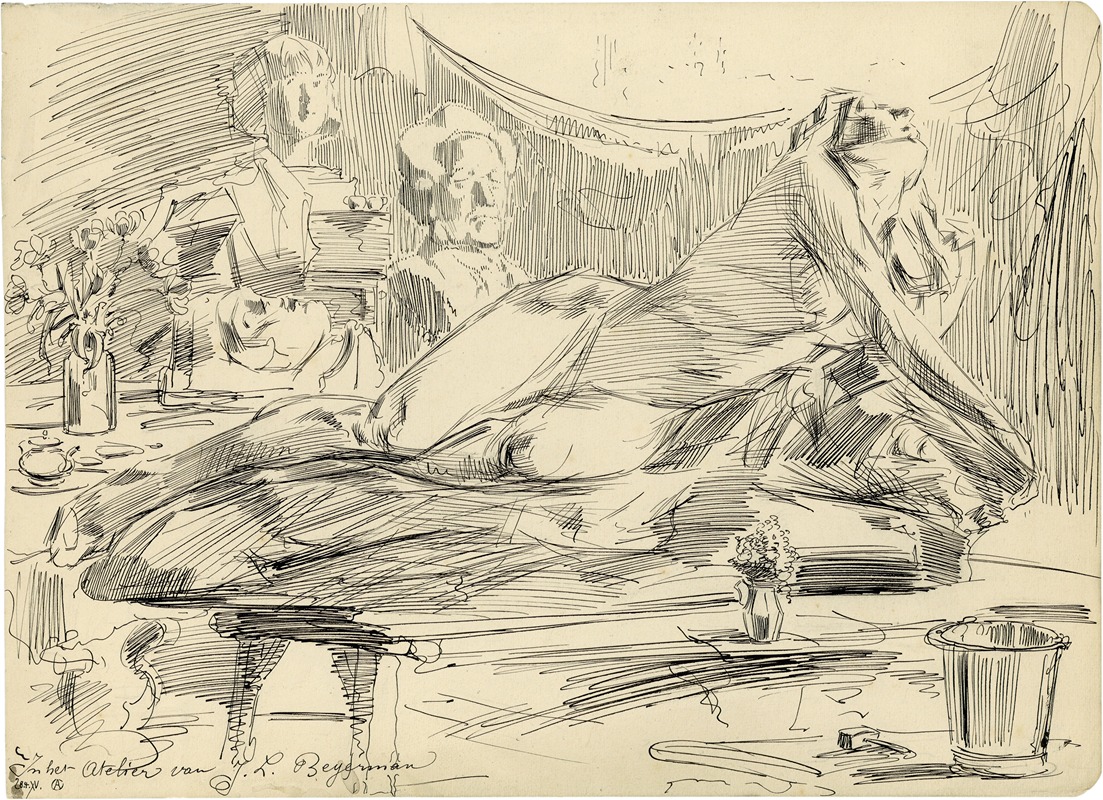 Alfred Ost - In het atelier van J.L Beyerman