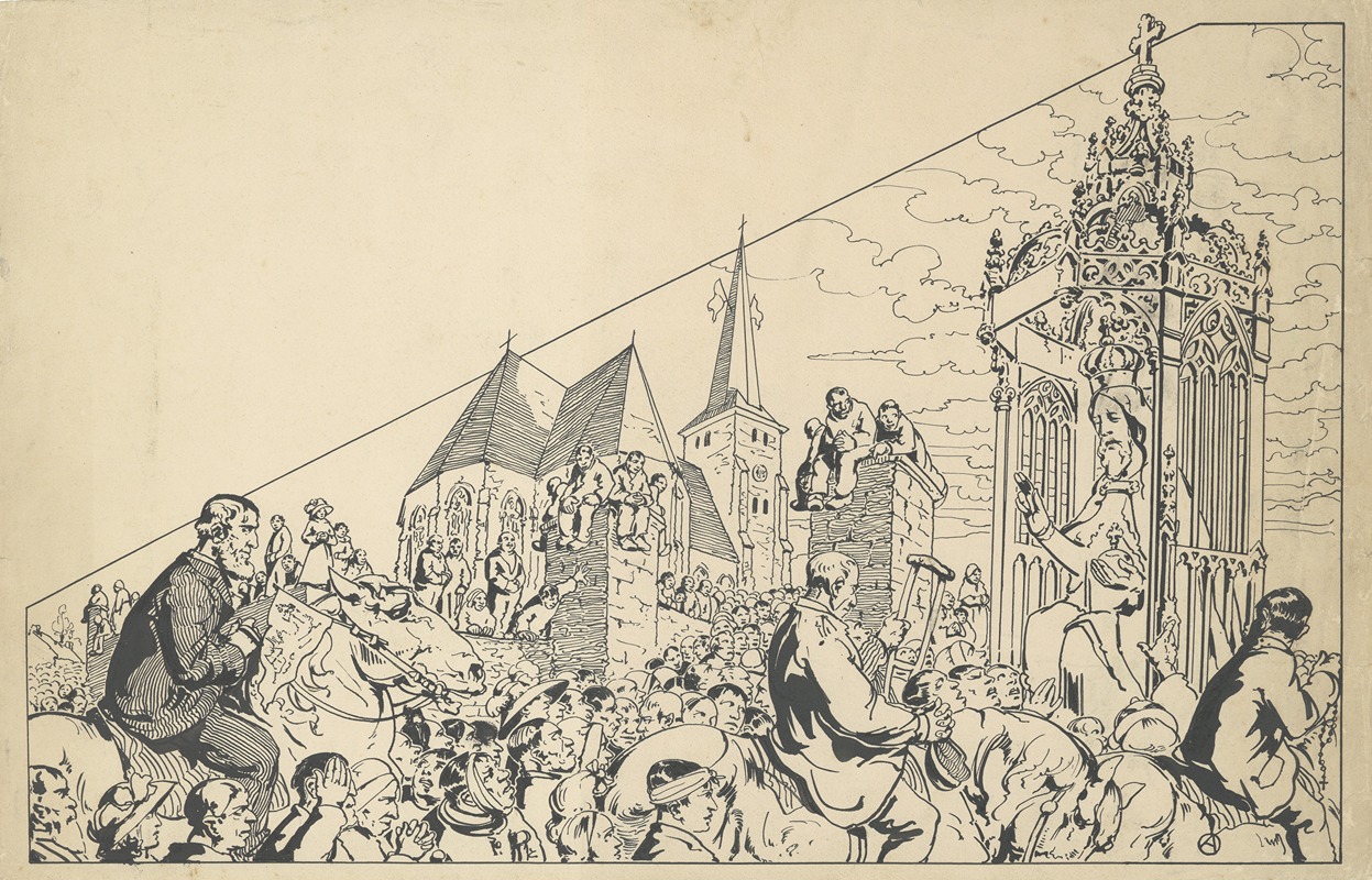 Alfred Ost - Ontwerp van het vaantje van Mirakuleus beeld van den Zaligmaker ( Bedevaart van Hakendover )