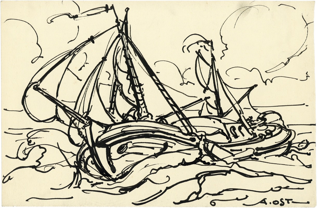 Alfred Ost - Schip op zee