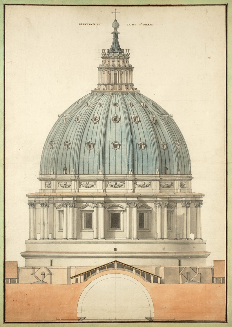 Antoine-Laurent-Thomas Vaudoyer - Elévation du dôme st Pierre