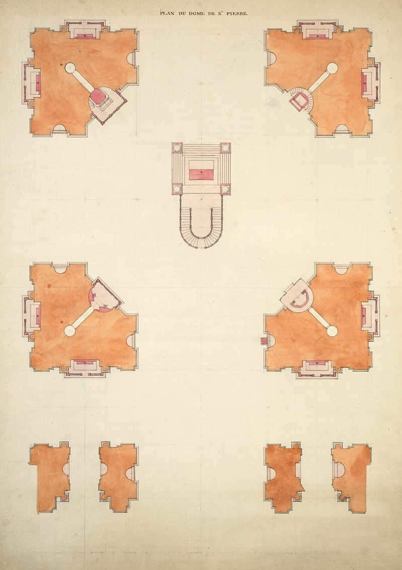 Antoine-Laurent-Thomas Vaudoyer - Plan des voutes de st Pierre