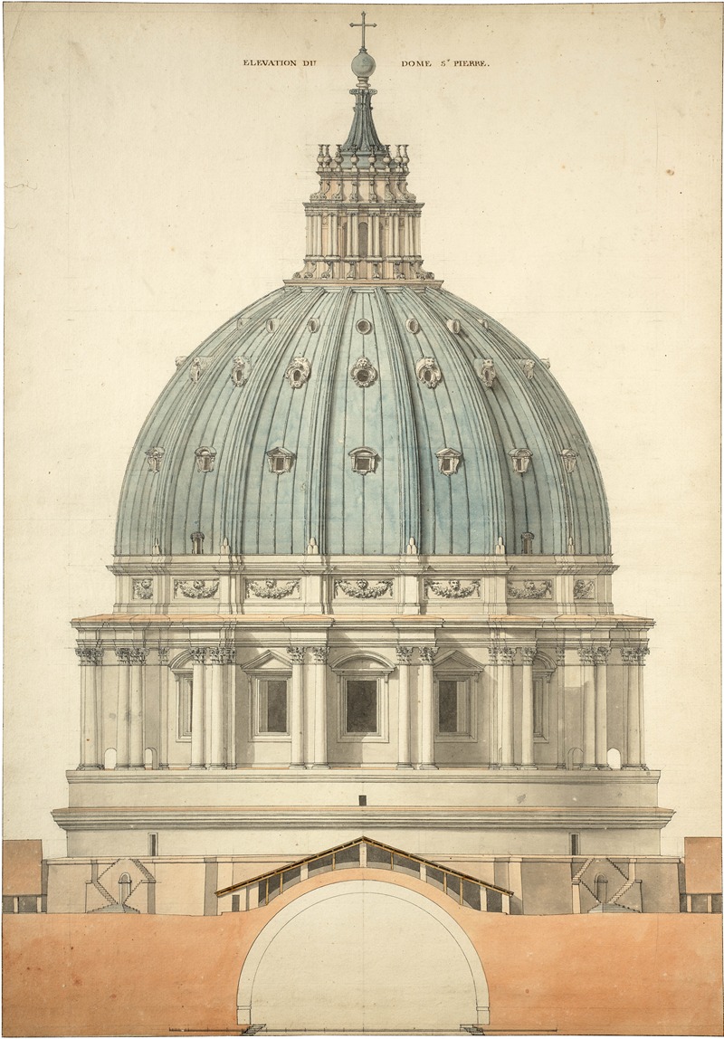 Antoine-Laurent-Thomas Vaudoyer - Elévation du dôme st Pierre