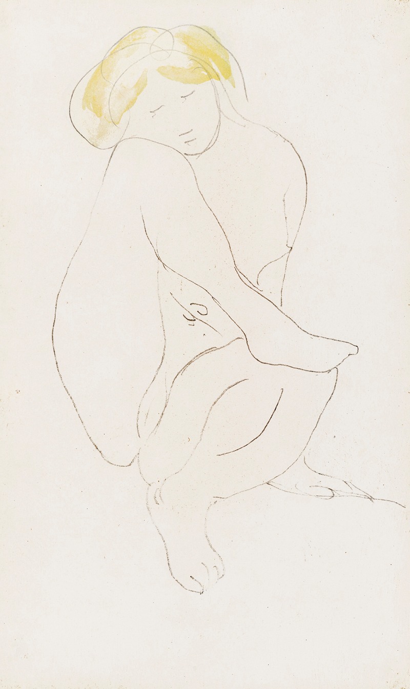Auguste Rodin - Femme nue assise en équilibre, pied droit posé sur son genou gauche