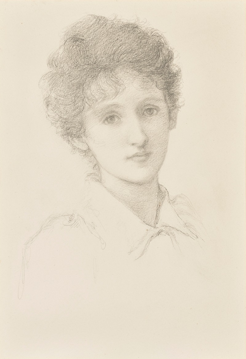 Sir Edward Coley Burne-Jones - Head study of a young lady, possibly May Gaskell