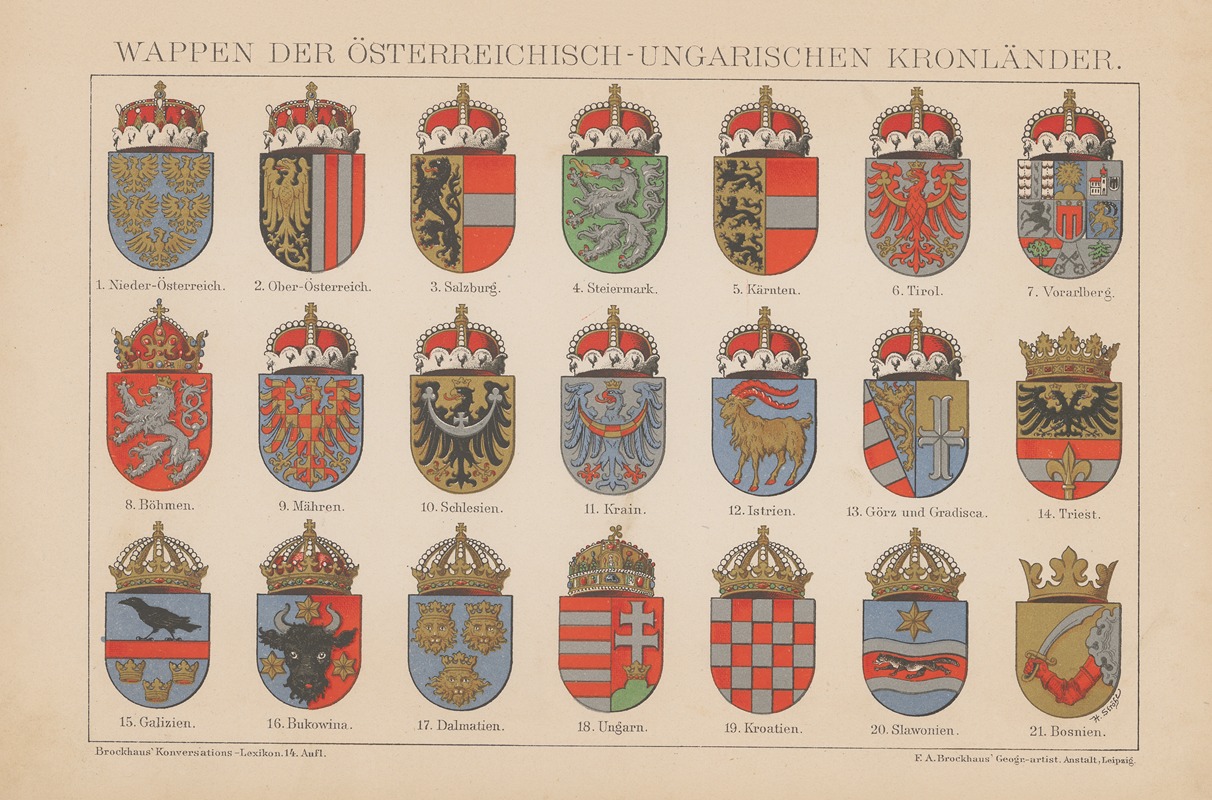 F.A. Brockhaus - Wappen der Osterreichisch-Ungarischen Kronländer