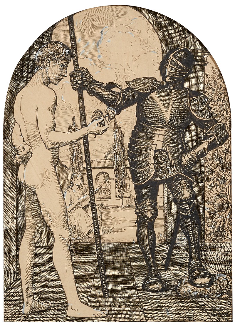 Hans Thoma - Wächter vor dem Liebesgarten