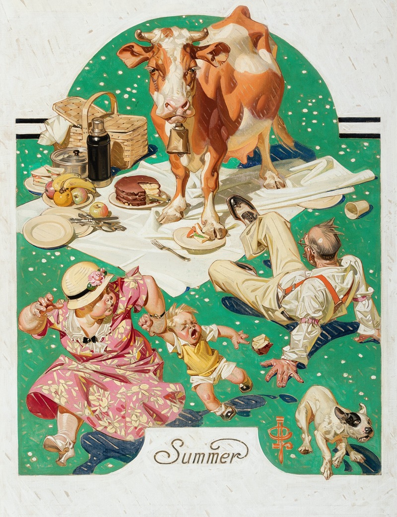 Joseph Christian Leyendecker - Interrupted Picnic