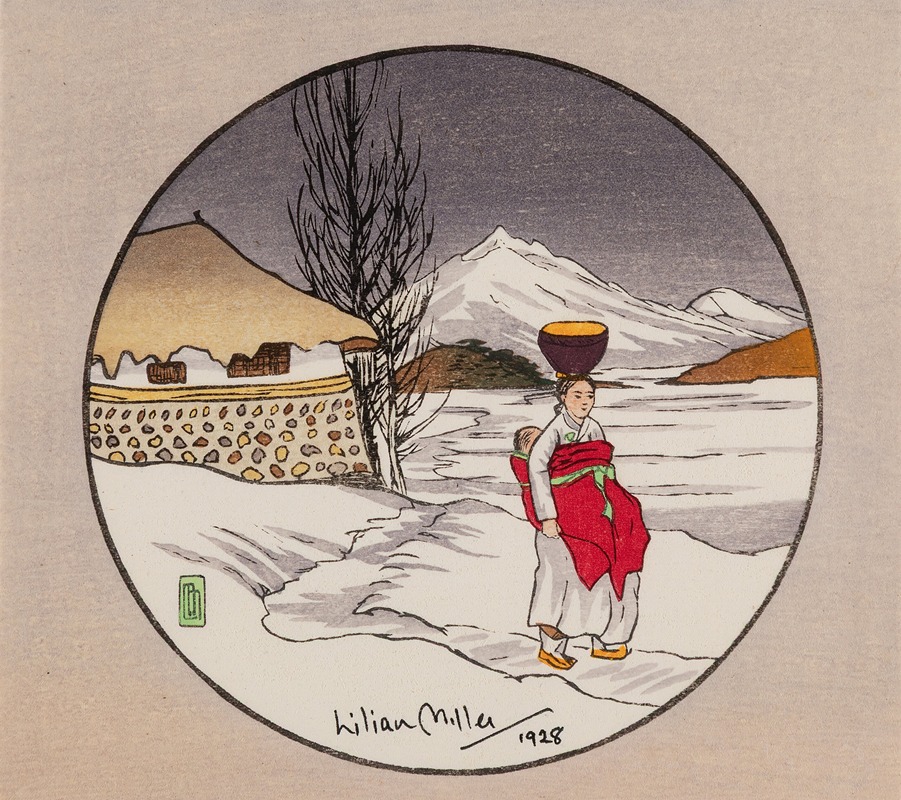Lilian Miller - Korean Woman Walking in Snow