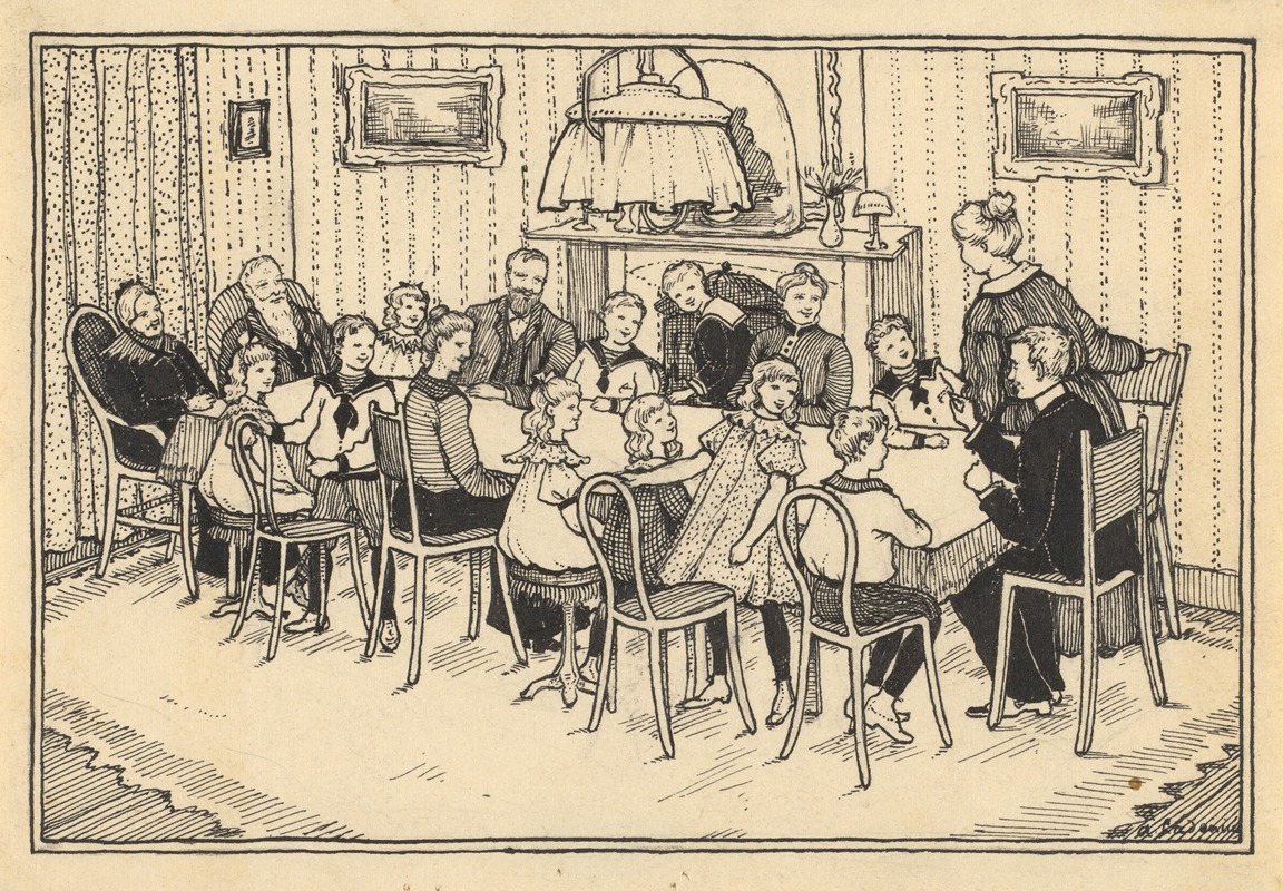 Adri Ladenius - Zeventien familieleden om een tafel